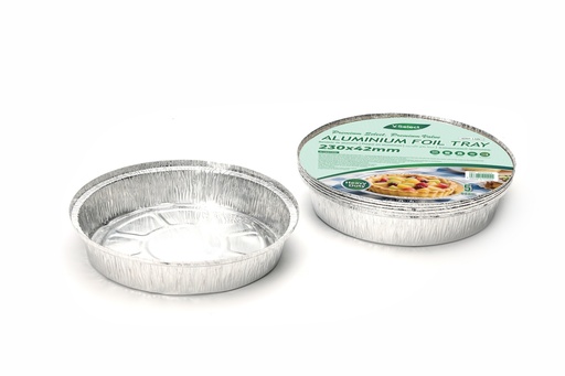 VSelect Aluminum Foil Tray Round  230*42mm  With Flat Lid  5PACK 
