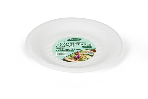 VSelect Compostable Plates Ф155mm*15mm 10PCS/Pack 