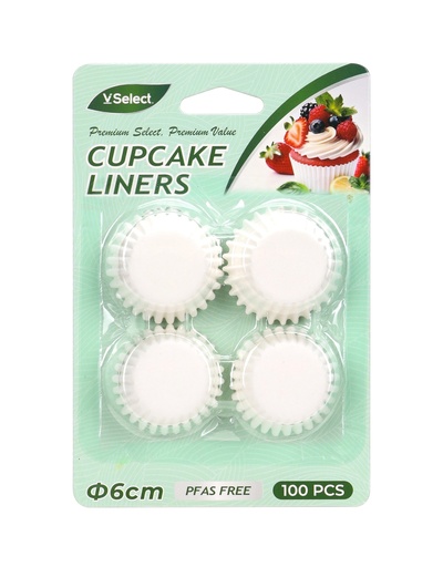 VSelect Cupcake Liners 6cm 100PCS/Pack White 