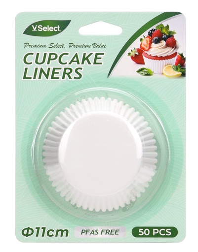 VSelect Cupcake Liners 11cm 50PCS/Pack White 