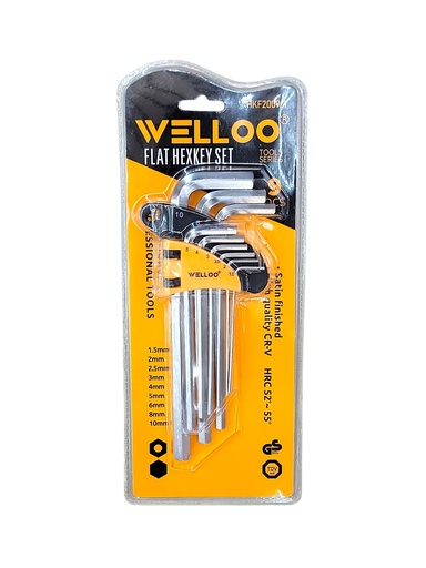 FLAT HEXKEY SET 9pcs (Welloo)