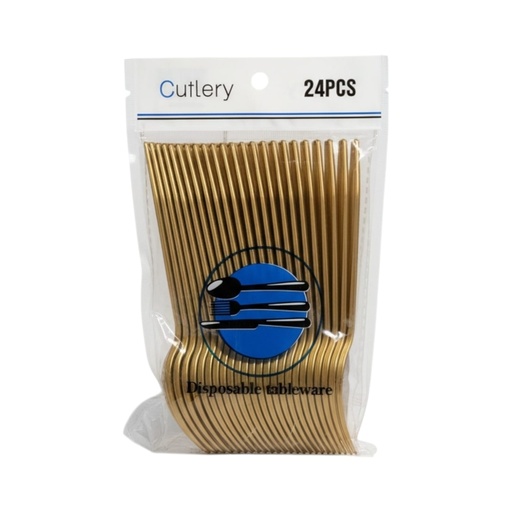 Fun Fiesta 24ct plastic forks Gold