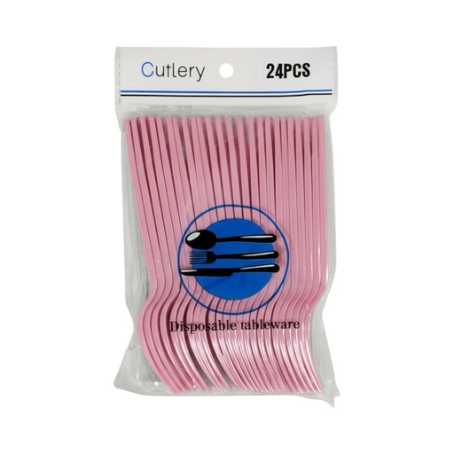 Fun Fiesta 24ct plastic forks Light pink