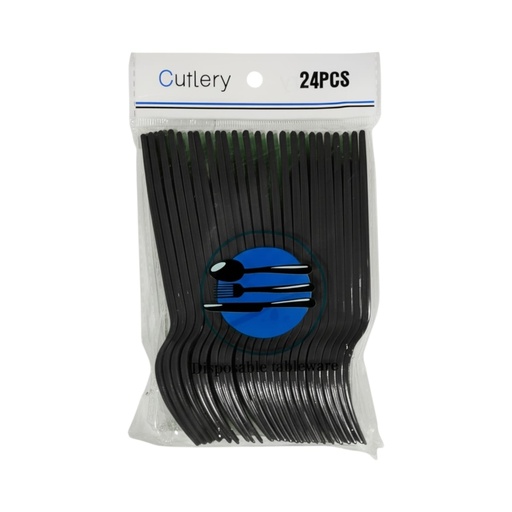 Fun Fiesta 24ct plastic forks Black