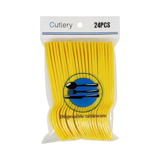 Fun Fiesta 24ct plastic forks Yellow