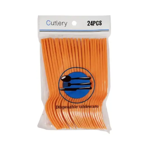 Fun Fiesta 24ct plastic forks, Orange