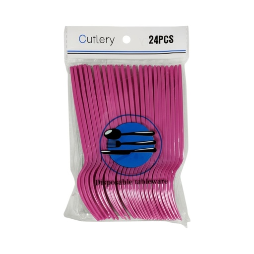 Fun Fiesta 24ct plastic forks, Fuchsia