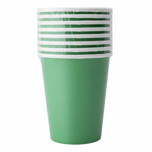 Fun Fiesta 8ct 9oz paper Cups, Emerald Green