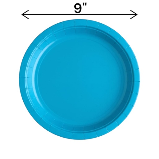 Fun Fiesta 16ct 9" Paper Plates, Baby blue