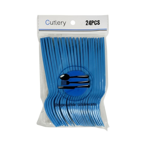 Fun Fiesta 24ct plastic forks, Baby blue