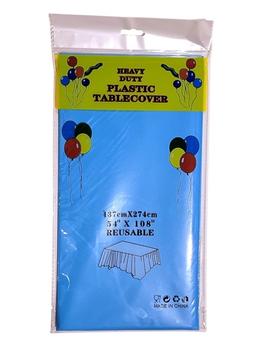 Fun Fiesta 54*108" Plastic table cover, Baby blue