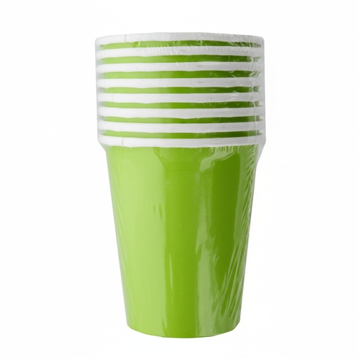 Fun Fiesta 8ct 9oz paper Cups, Apple green