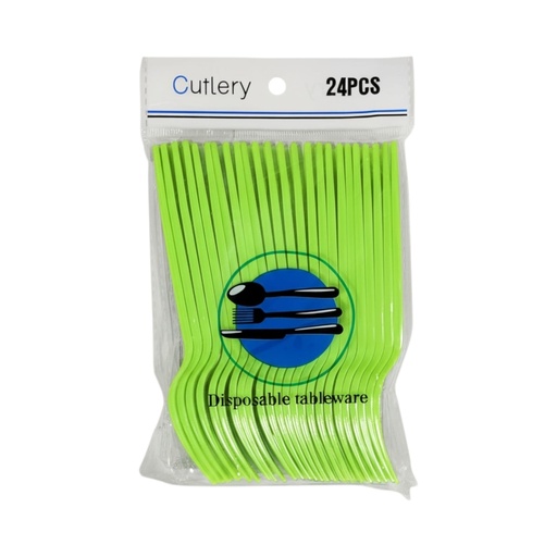 Fun Fiesta 24ct plastic forks, Apple green