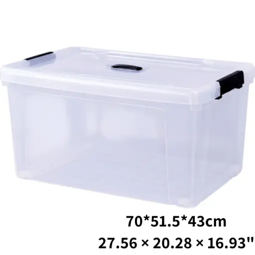 Wheeled latching Plastic storage box 27.56 × 20.28 × 16.93"