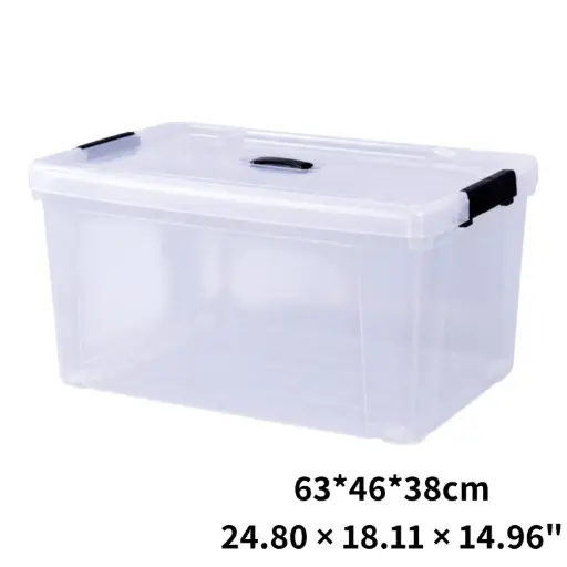 Wheeled latching Plastic storage box 24.80 x 18.11 × 14.96"