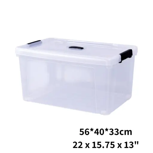 Wheeled latching Plastic storage box 22 × 15.75 x 13"