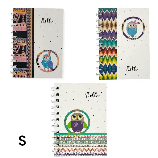 Small Owl Notebook (with hello writing) 15cm×11cm (Aspen)