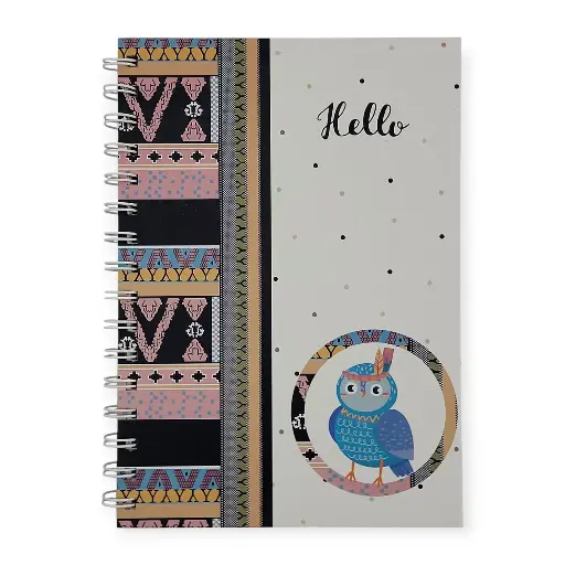Medium Owl NoteBook (with hello writing)