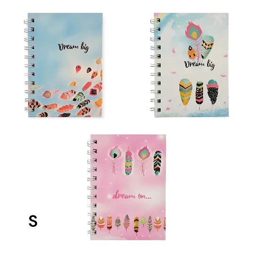 Small Feather Themed Notebook (with dream on/big quote)15cm×11cm (Aspen)