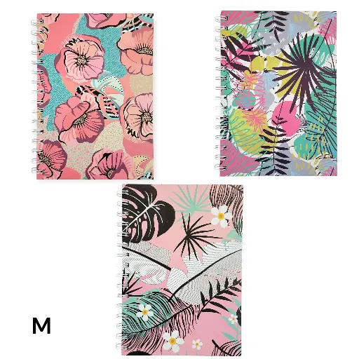 Medium Notebook with Colourful Plants Cover