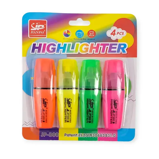 4 Pieces of Colourful Highlighters 