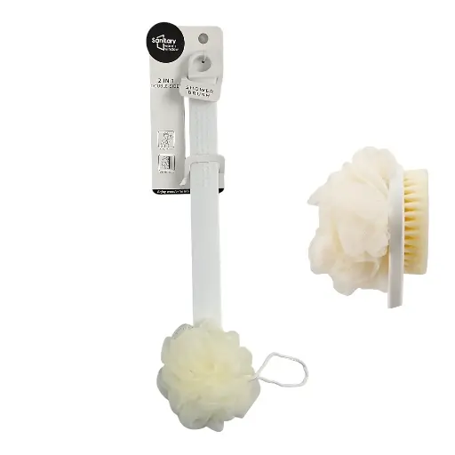 Two in One Body Scrub with white Handle 